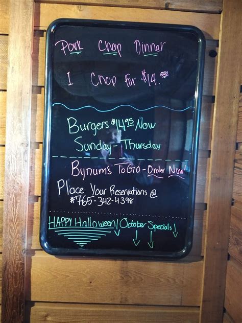 bynum's menu|bynum's steakhouse martinsville.